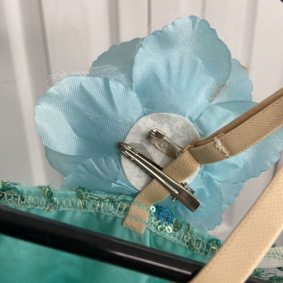 Costume Gallery Girls Beaded Tutu Size MC Teal Blue Green Floral Tulle Sequin - Picture 9 of 11